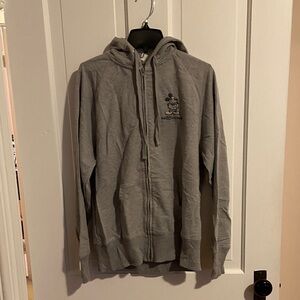 Disney Gray Zip-Up Sweater - Embroidered Mickey